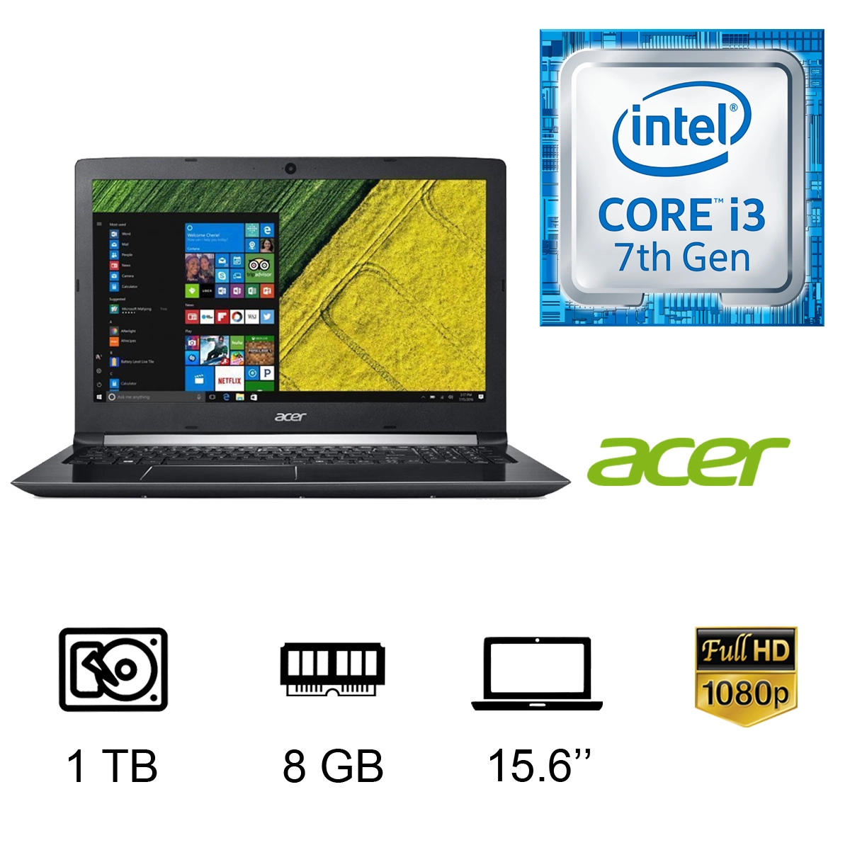 NOTEBOOK ACER A515-51-35 I3-7100U 8GB Mauri Computacion - Main Image