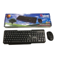 teclado y mouse kit inalambrico global kmg20bkcombowls