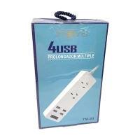 Prolongador Zapatilla Inova Tm-03 2 Tomas 4 Usb 2m