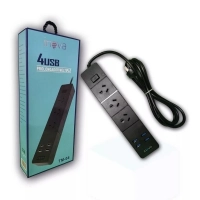 Prolongador Zapatilla Inova Tm-04 3 Tomas 4 Usb 1.7m