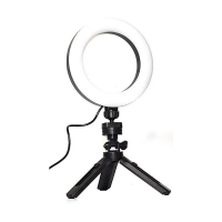 Aro De Luz Led 16 Cm Con Tripode Usb Remoto