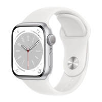 reloj smartwatch apple watch series 8 gps 41mm silver aluminum sport band white