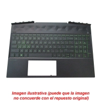 teclado palmrest completo con touchpad hp pn l57593-001 negro verde