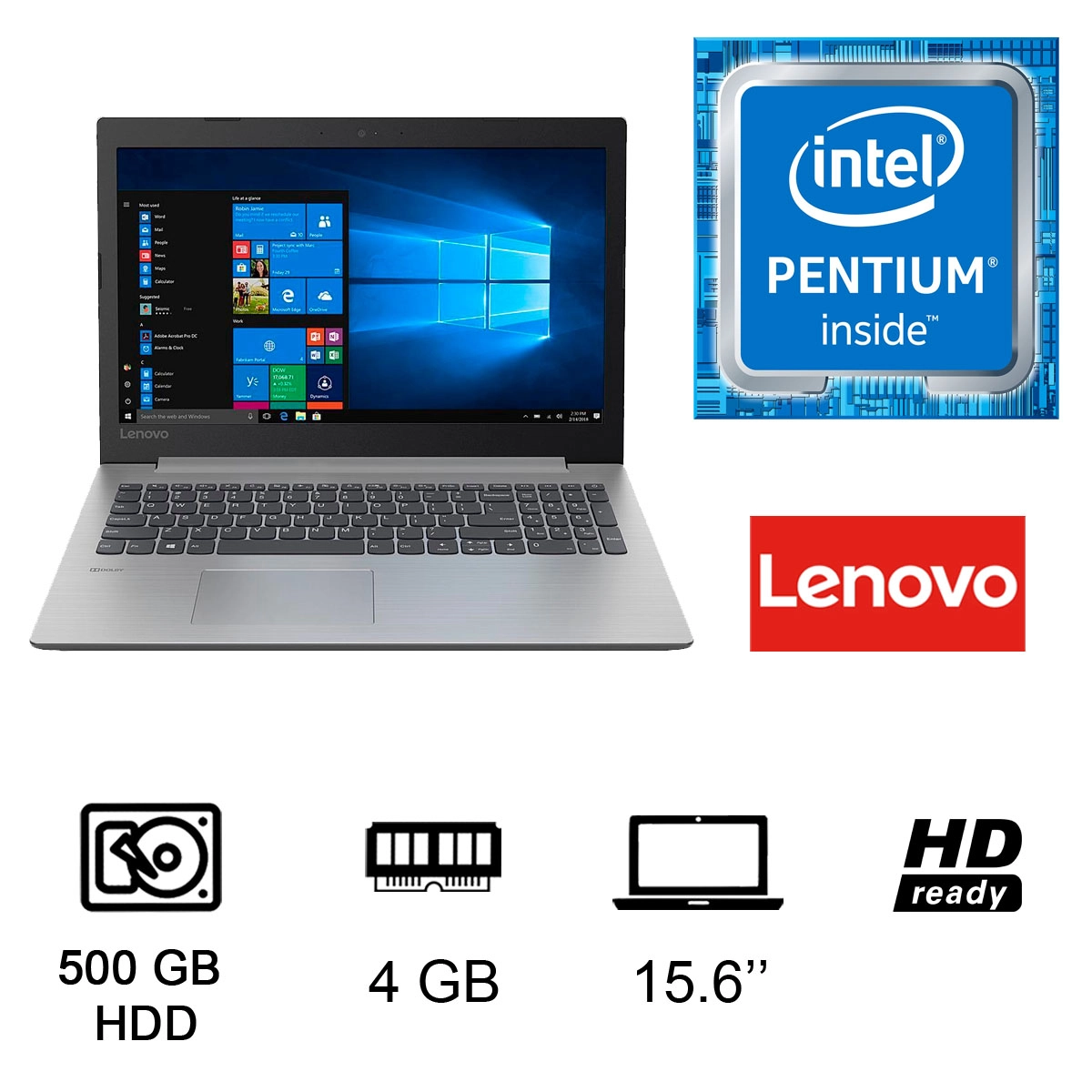 Captura De Pantalla Lenovo Ideapad 330 notebook lenovo 330-15igm pentium n5000 4gb 500gb 15.6 pulg win 10 gris -  MAURI COMPUTACIÓN
