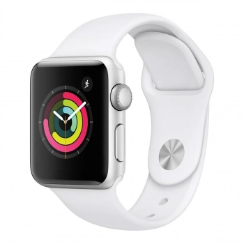 reloj smartwatch apple watch series 3 42mm silver sport band white
