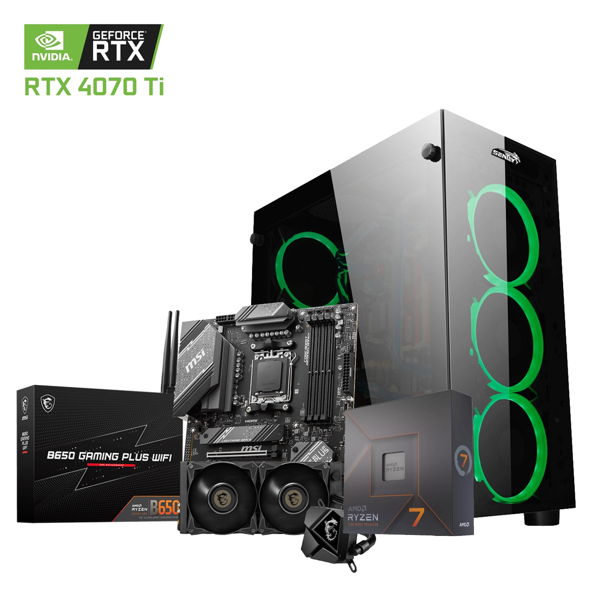 Pc Ryzen 7700x 1tb Ssd 16gb Ram Wifi Rtx 4070ti 12gb Gddr6x Z20 1000