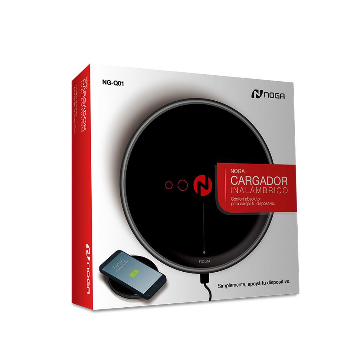 Cargador Inalambrico Qi Wireless Noga Q01 Slim.