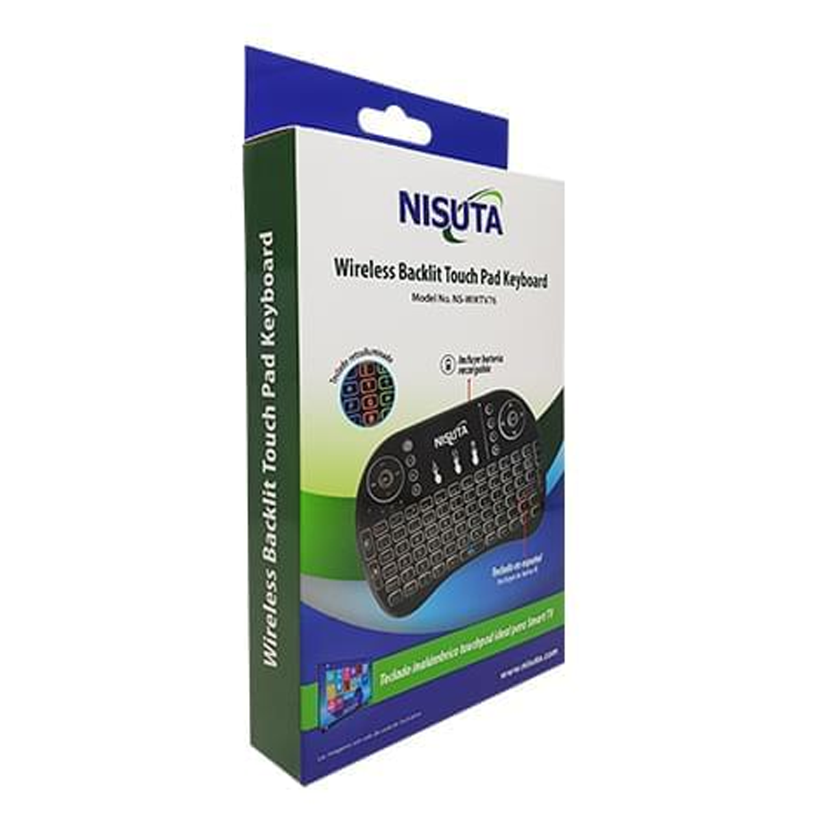 Mini Teclado Inalambrico Nisuta Nswiktv76 Recargable Touchpad